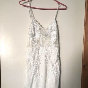 Fashion Nova lace sheer topped mini dress